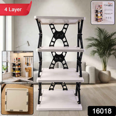 Multipurpose Foldable 4 Layer Storage Rack Ð Space Saving Organizer