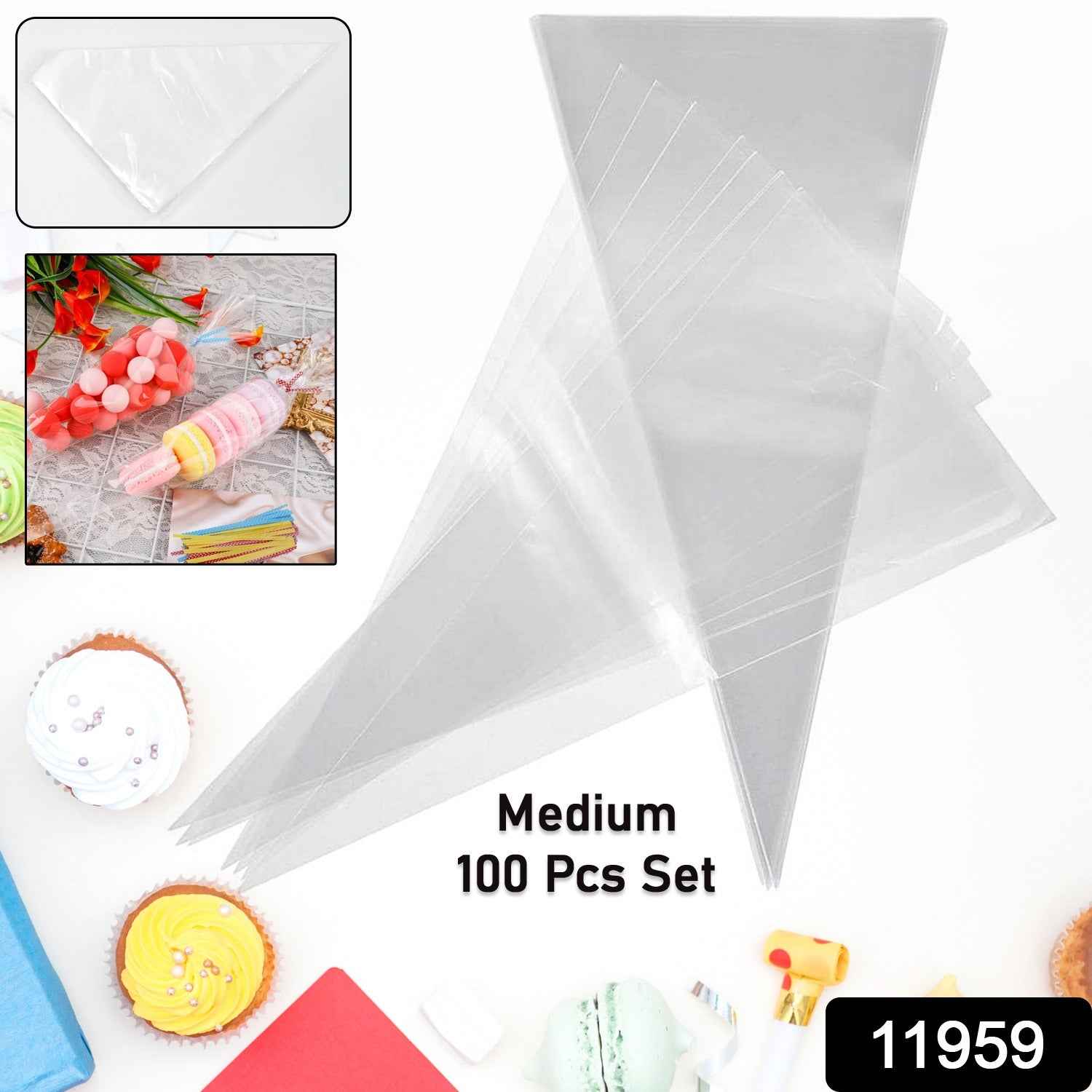 Disposable Piping Bags – 100 Pcs Medium for Cake Decorating