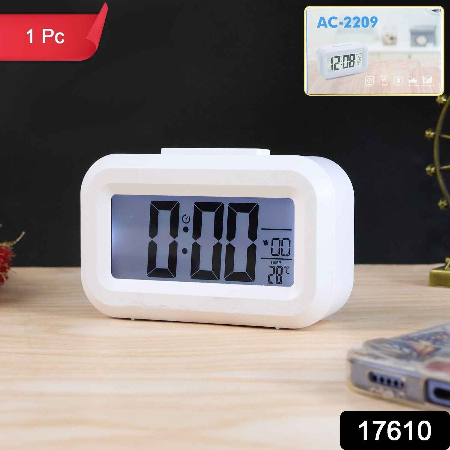 Digital LED Alarm Clock – Compact with Temperature & Night Light