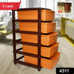 Plastic Home Storage Organizer – 5-Layer Large Modular Drawer