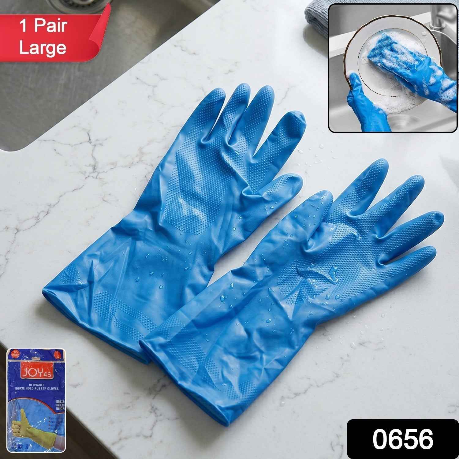 Waterproof Rubber Cleaning Gloves Ð Reusable & Durable for Household Tasks