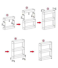 Slim Storage Rack – 3-Tier Multipurpose Shelf | Organivo