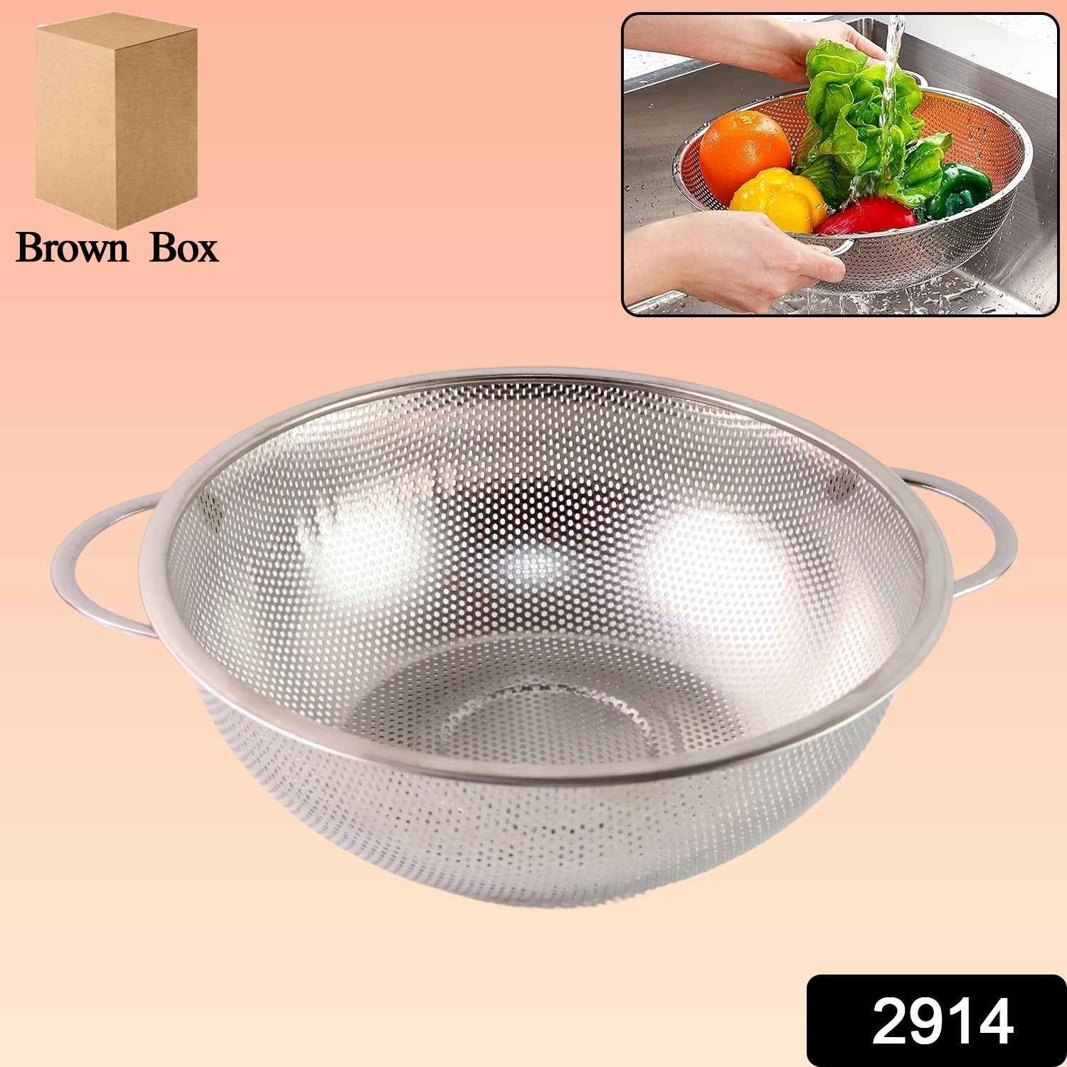 Stainless Steel Strainer Bowl – Multipurpose Kitchen Tool | Indo Glow