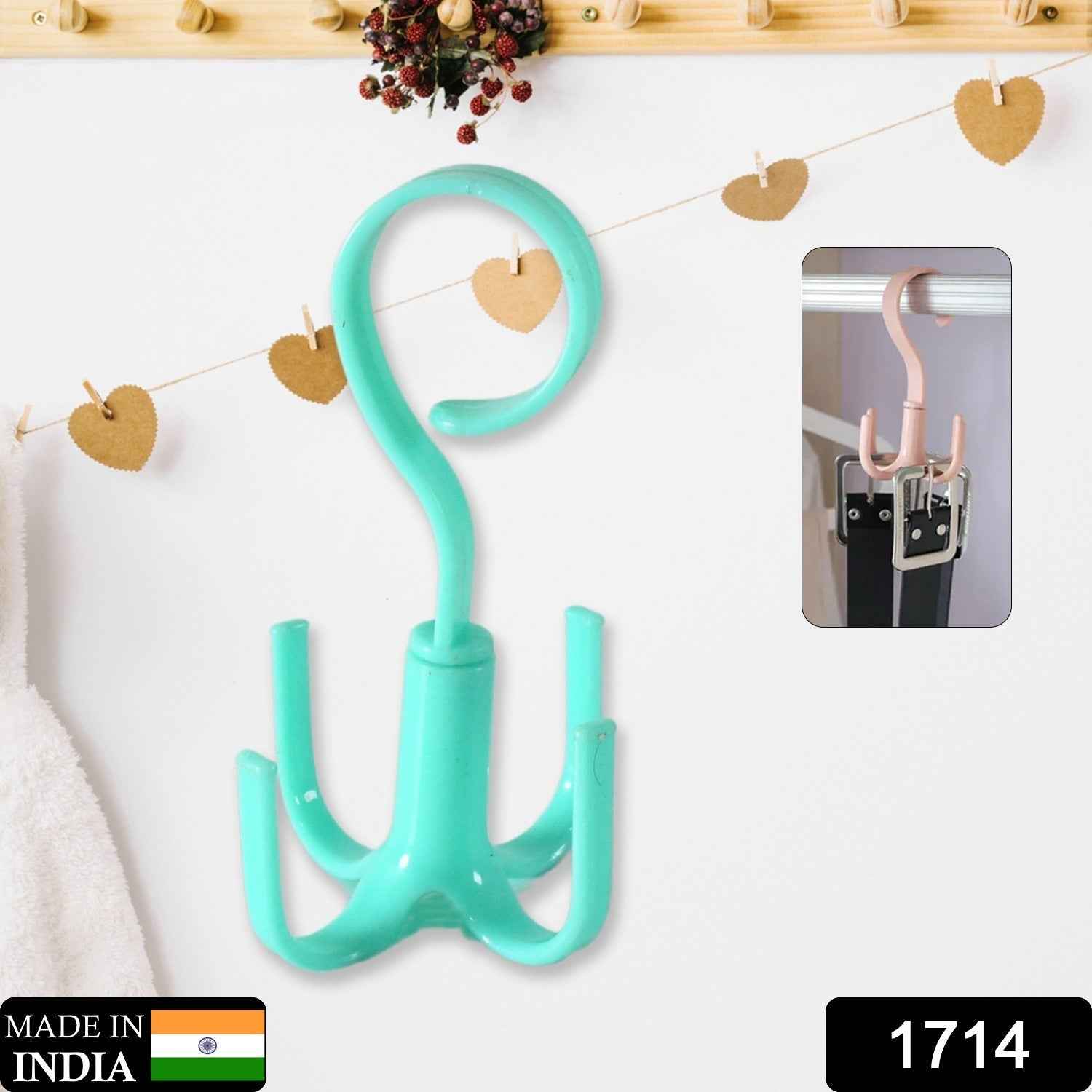 Purse Hanger Hook – 360° Rotatable 4-Claw Organizer | GlimmerHome