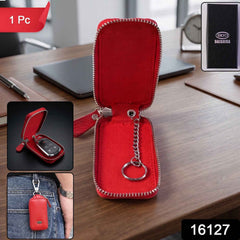 Leather Car Key Case Ð Durable & Compact with Snap Hook for Easy Carrying