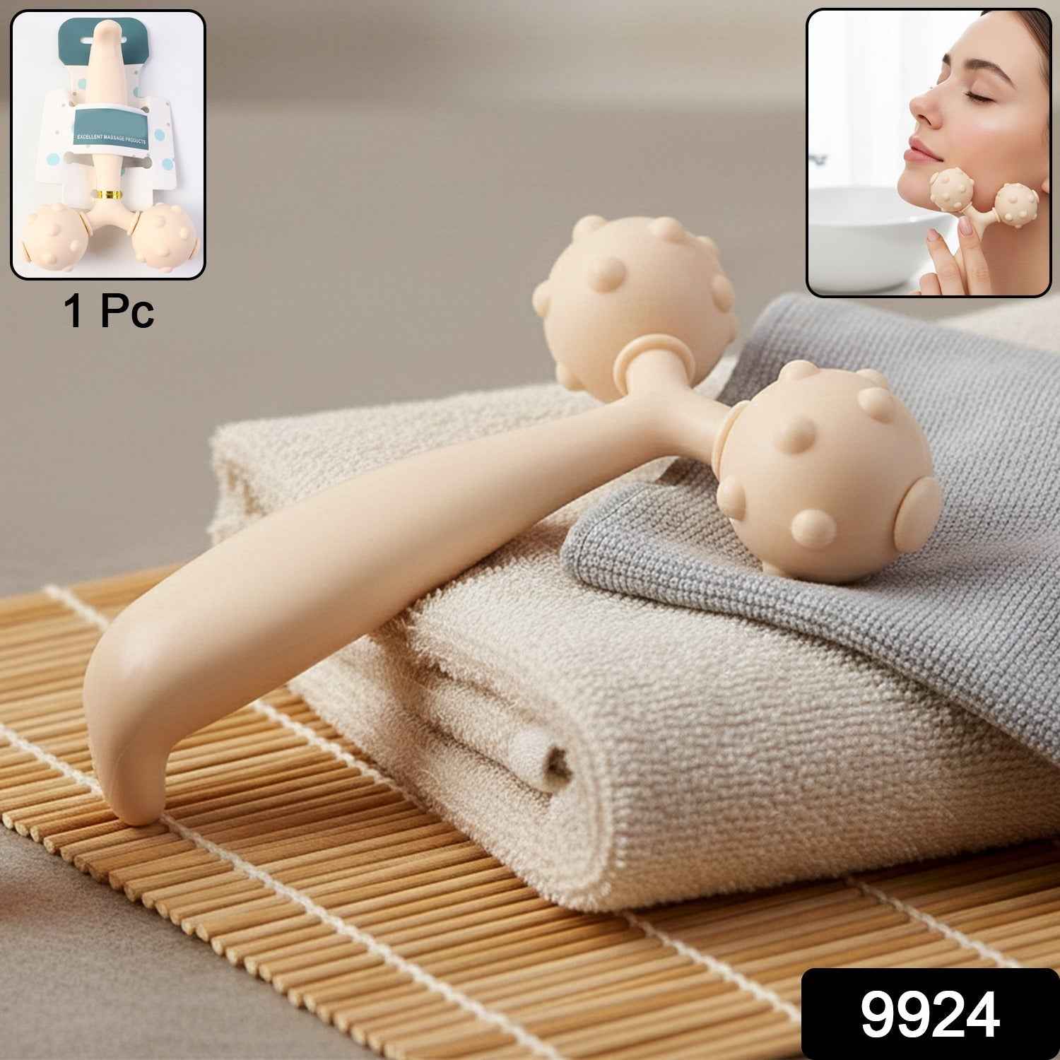 Facial and Body Massage Roller – Dual Ball Skin Toner
