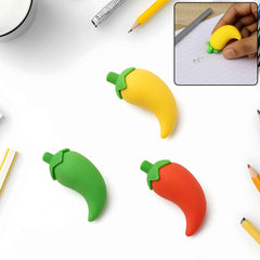 Chili Shape Erasers – Fun 3D Mini Eraser Set (3 Pc) | Writezo