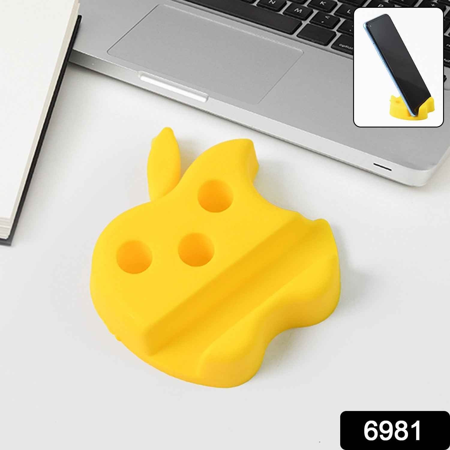 Apple-Shaped Mobile Stand with Pen Holder – Dual Function Desk Organizer