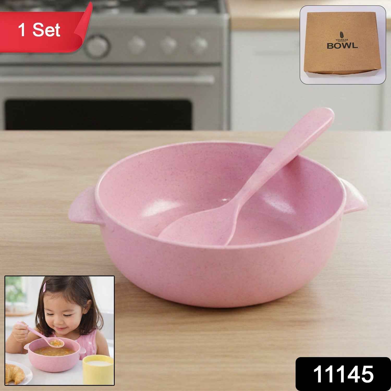 Kids Feeding Bowl with Spoon – Lightweight, Unbreakable 240ML