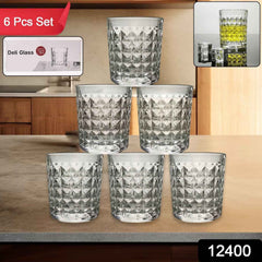 Glass Tumbler Set – Diamond-Cut 6 Pc Elegant Drinking Glasses | Serve Stellar