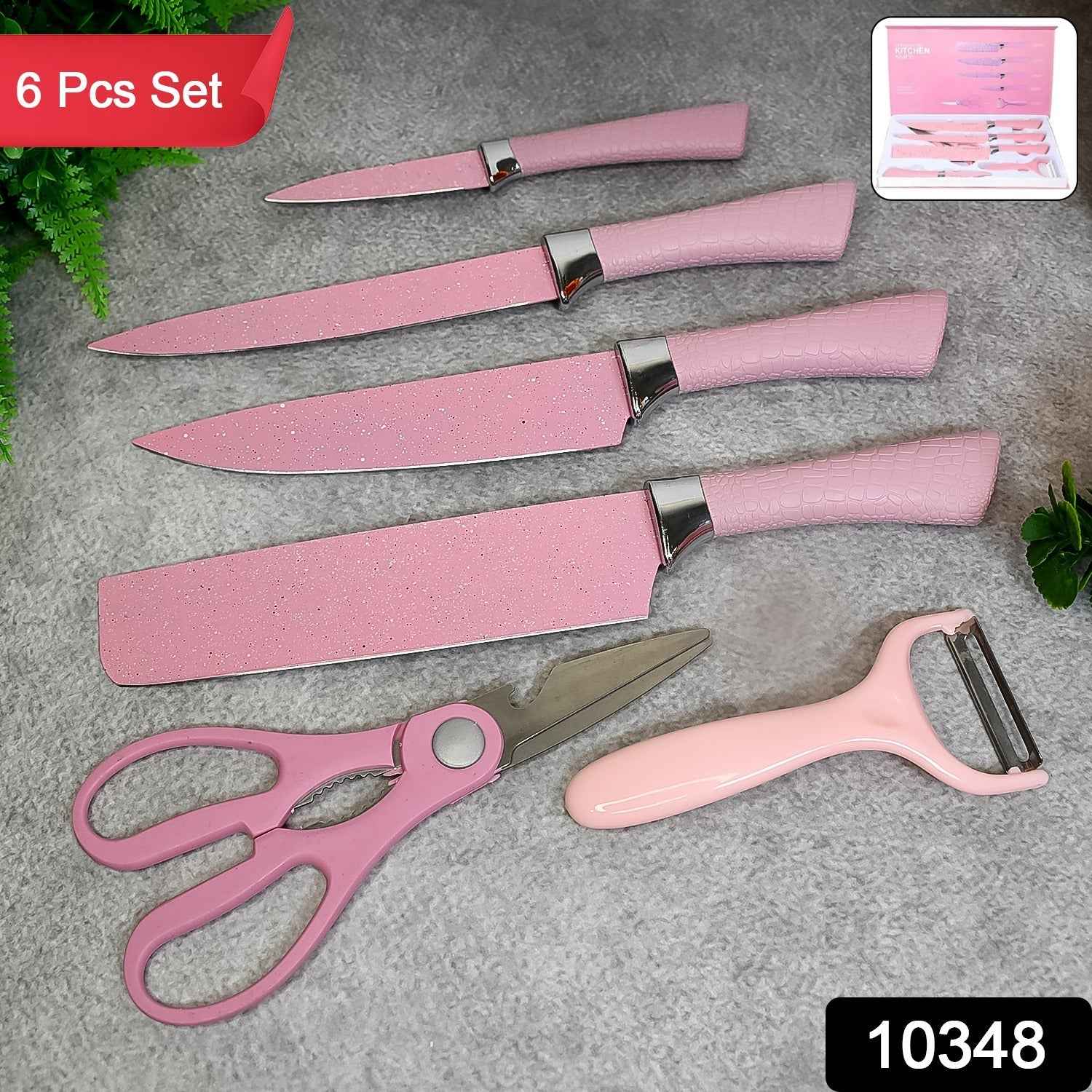 Chef Knife Set – 6 Pcs Stainless Steel Ceramic Coated | Quickslice