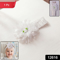 Elegant floral bow baby headband, lightweight and stretchable for infants