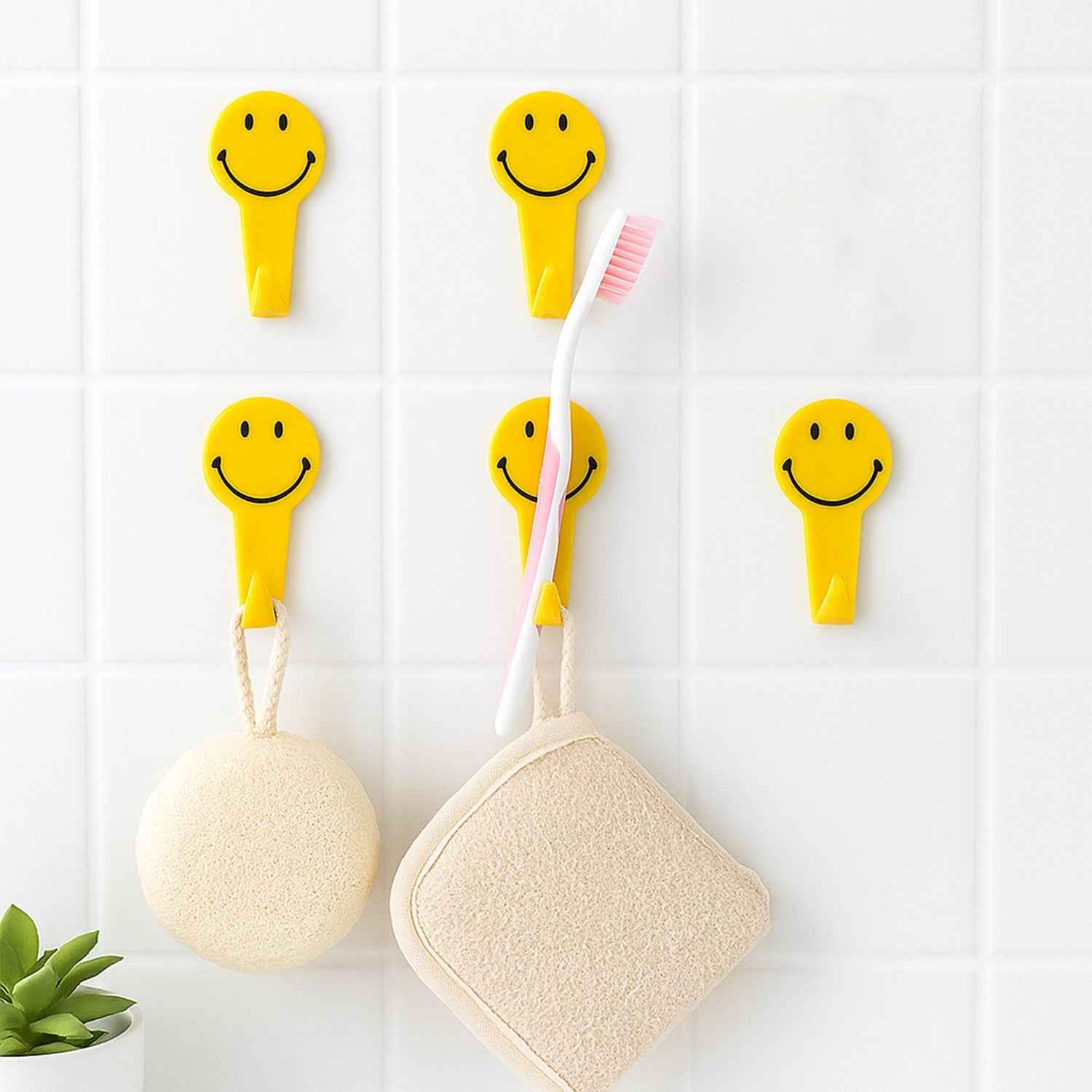 Self Adhesive Hooks (5 Pcs) – Strong Wall Mount | GlimmerHome