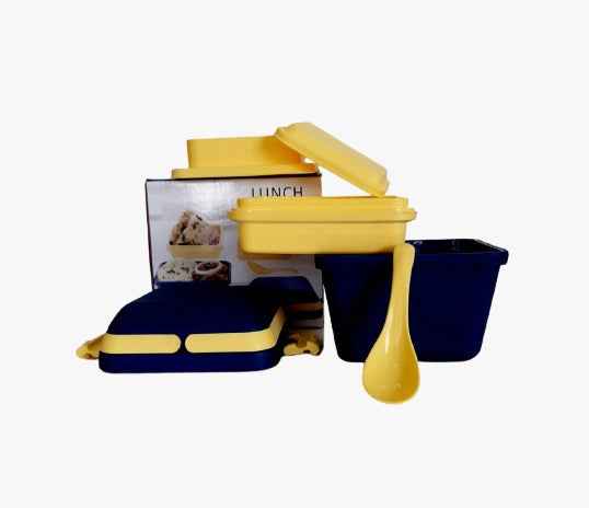 Airtight Lunch Box – 3 Compartment, Push Lock | Lunchie Bunchie