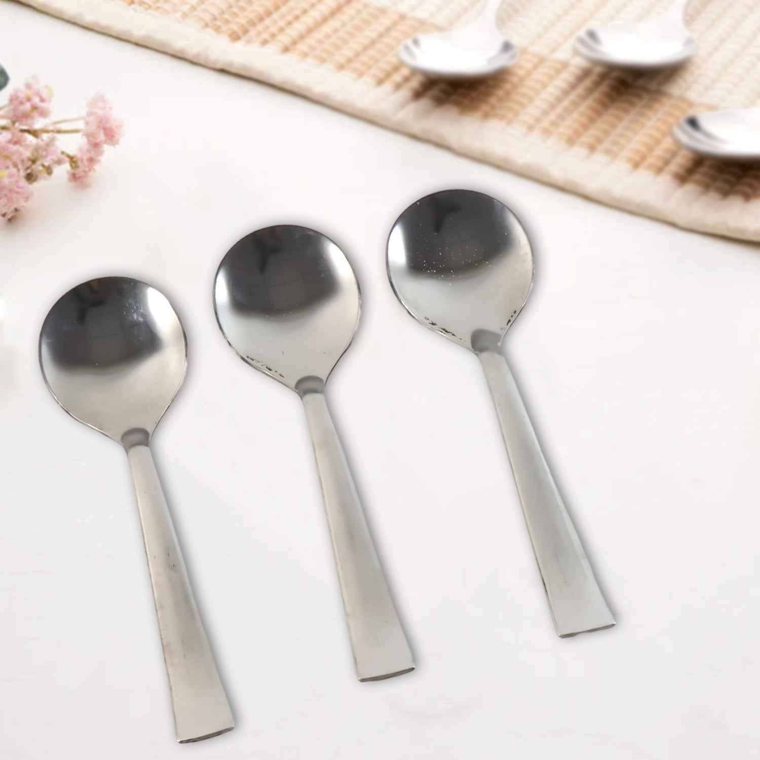 Dining Spoons Set of 3 – Rust-Resistant & Easy to Clean