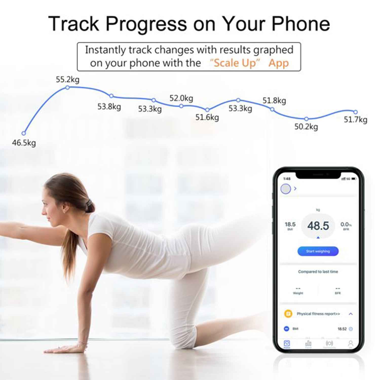 Smart Body Weight Scale – Bluetooth Body Fat & BMI Tracking | VelvaBloom
