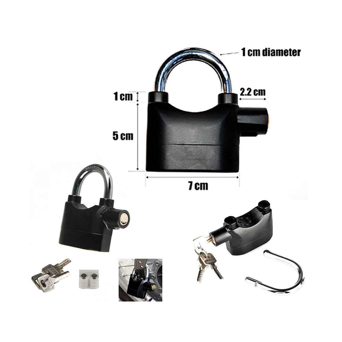 Anti Theft Pad Lock – Heavy Duty with 110dB Smart Alarm
