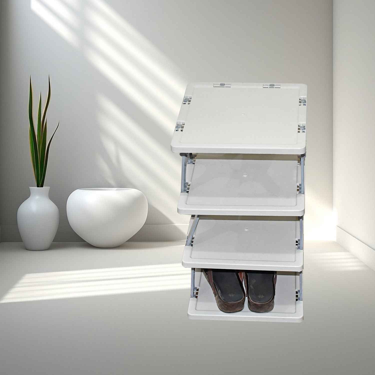 Foldable Shoe Rack – 4-Layer Space-Saving Storage | Organivo