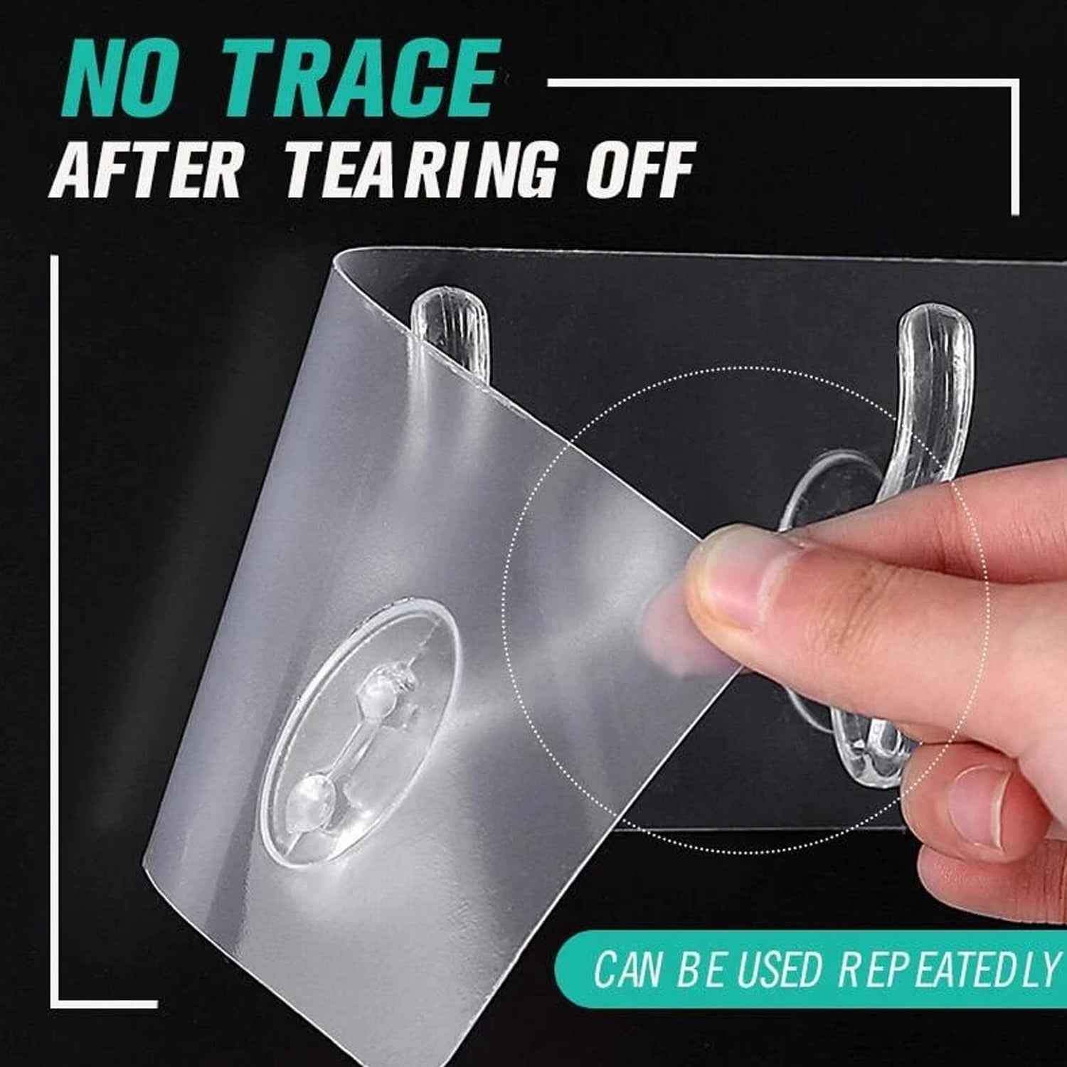 Adhesive Wall Hooks – Transparent & Heavy-Duty 5 Pc | GlimmerHome