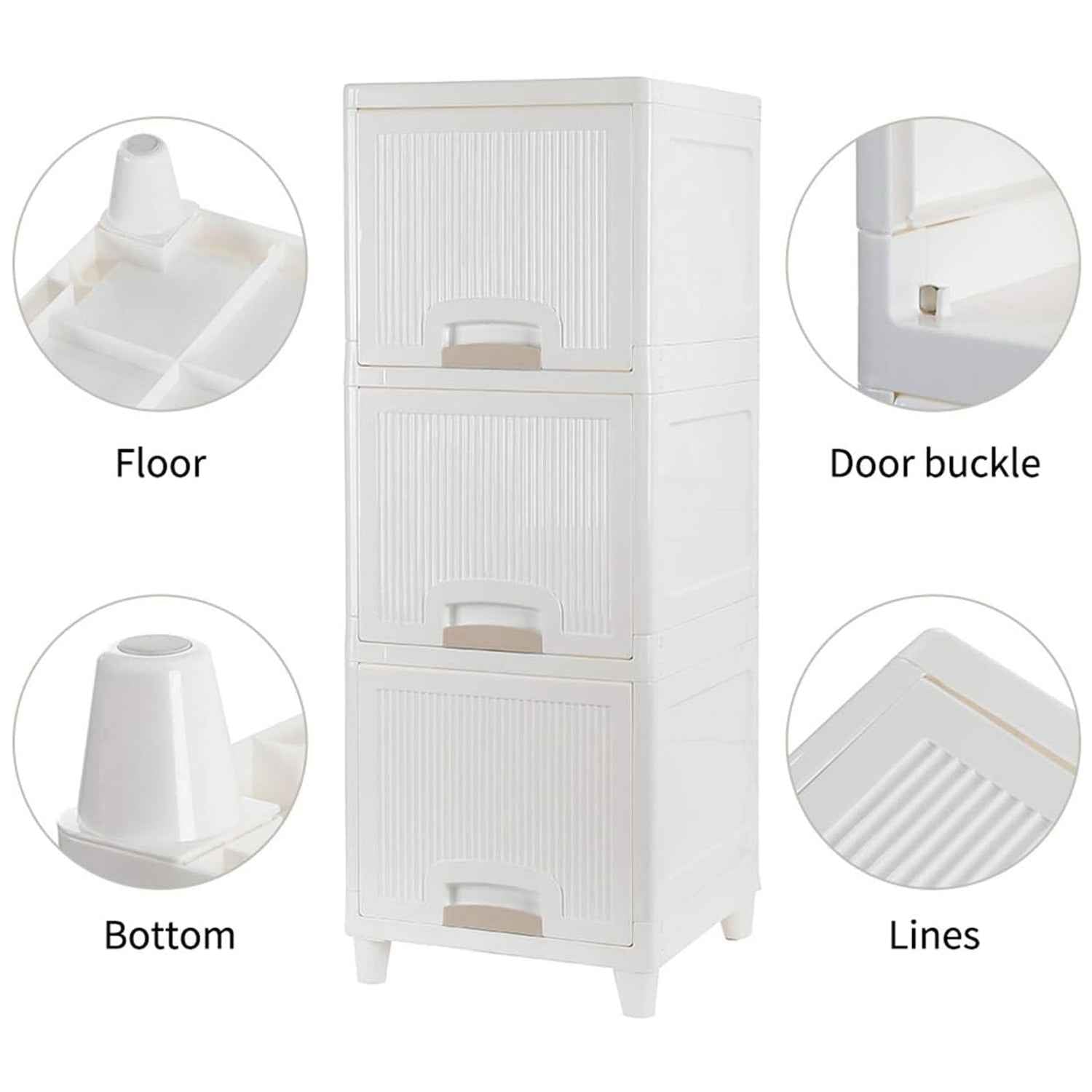 Plastic Storage Cabinet – 3-Layer Foldable Organizer | Organivo