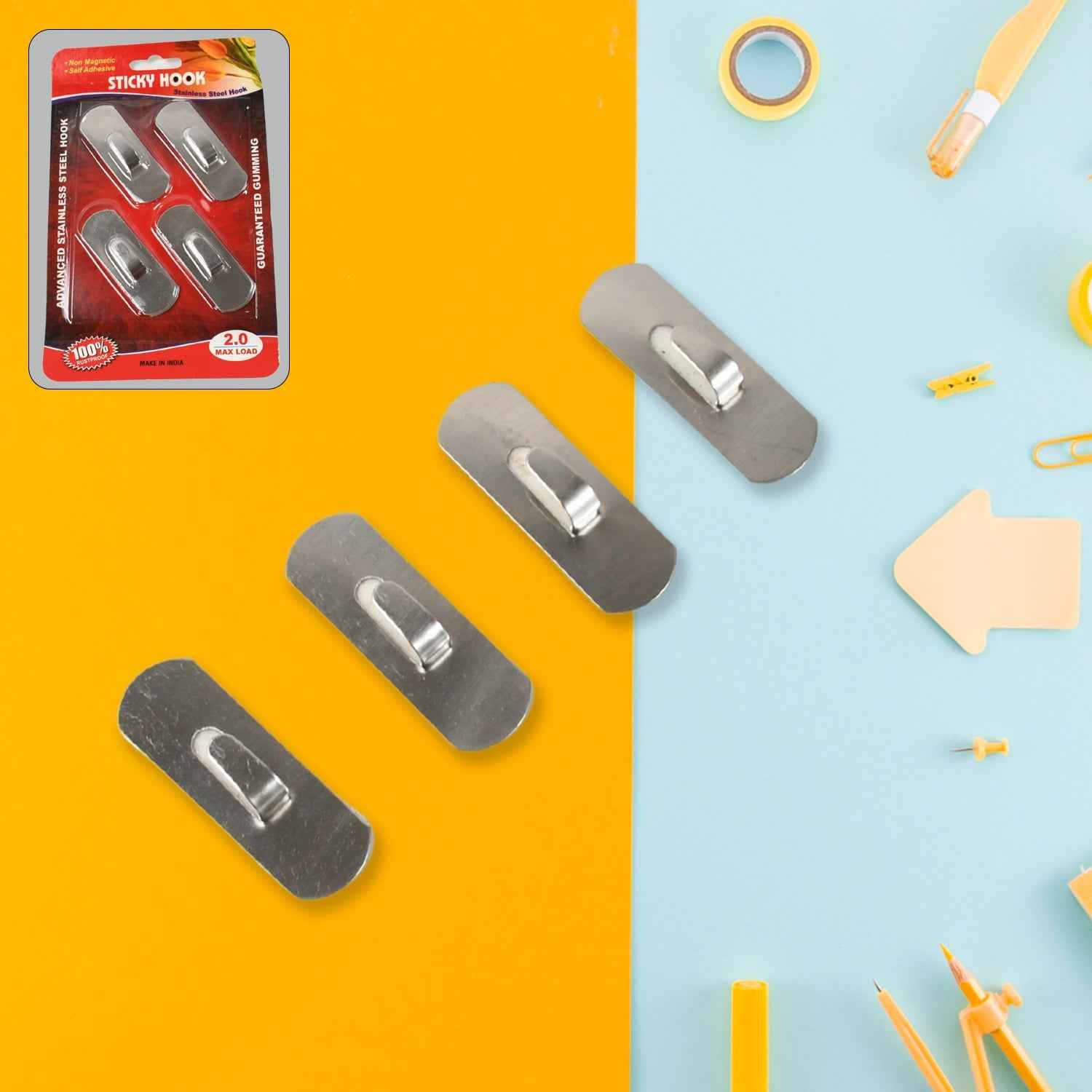 Self-Adhesive Hooks – Heavy Duty Stainless Steel for Home | Bathora