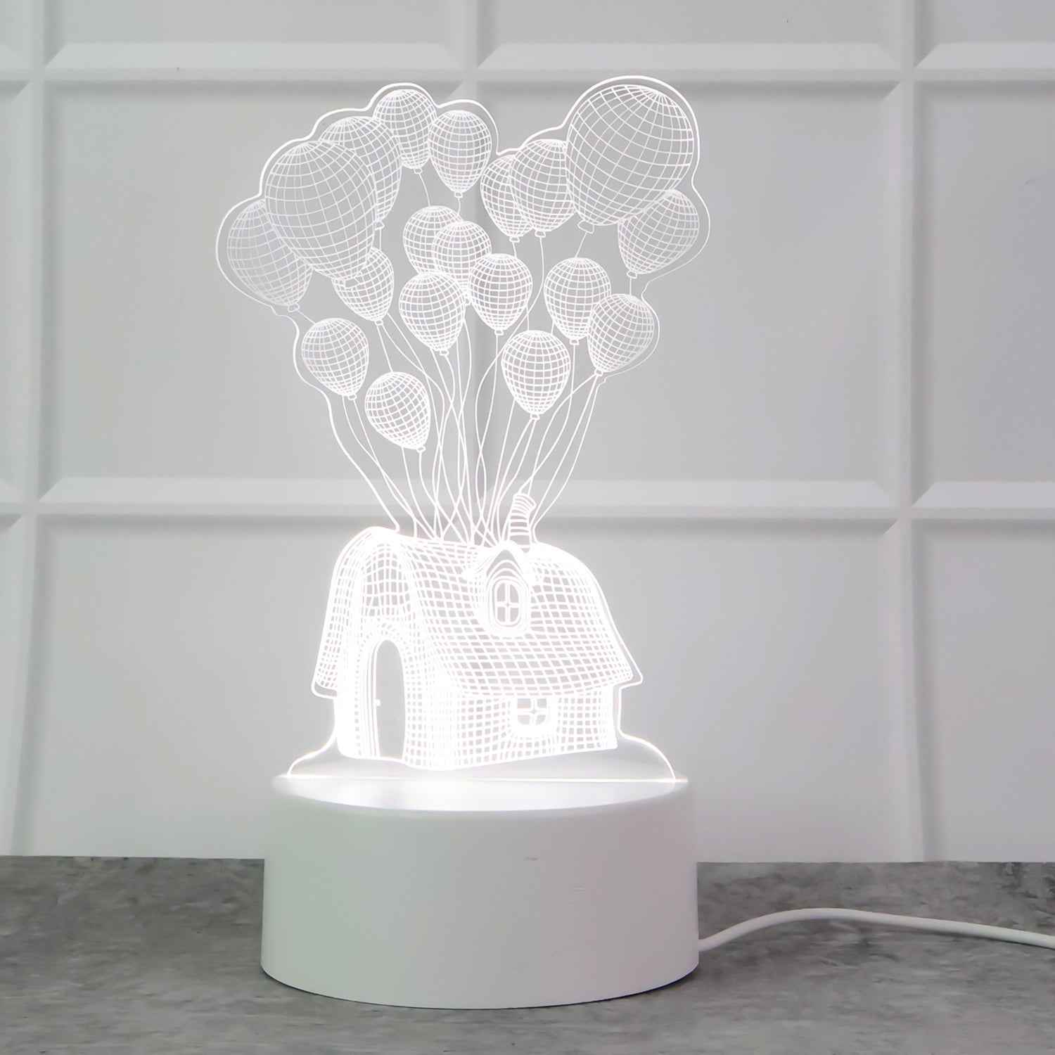 3D Illusion LED Night Lamp – USB Powered Soft Glow Décor