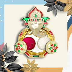Ganesh Kumkum Box – Decorative Twin Containers for Pooja