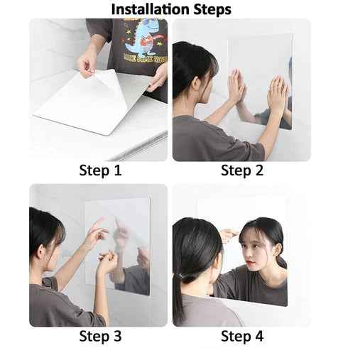 Oval Mirror Wall Sticker – Frameless, Easy Peel & Stick | Indo Glow