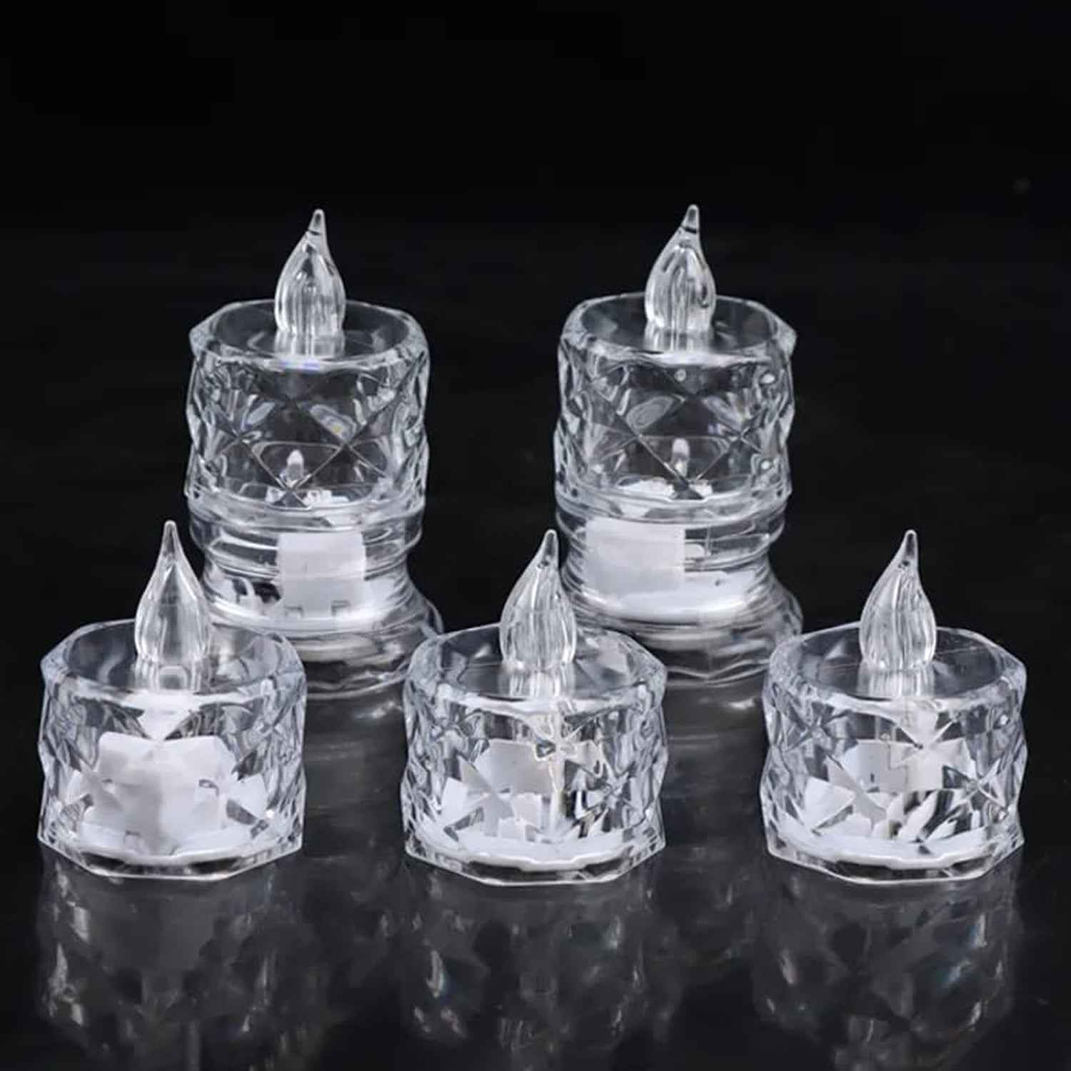 Flameless LED Tealight Candles – Decorative Acrylic | Giftoiza