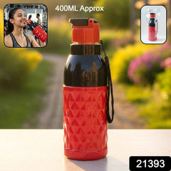 400 ML Sports Water Bottle – Leakproof with Flip Top Lid & Strap