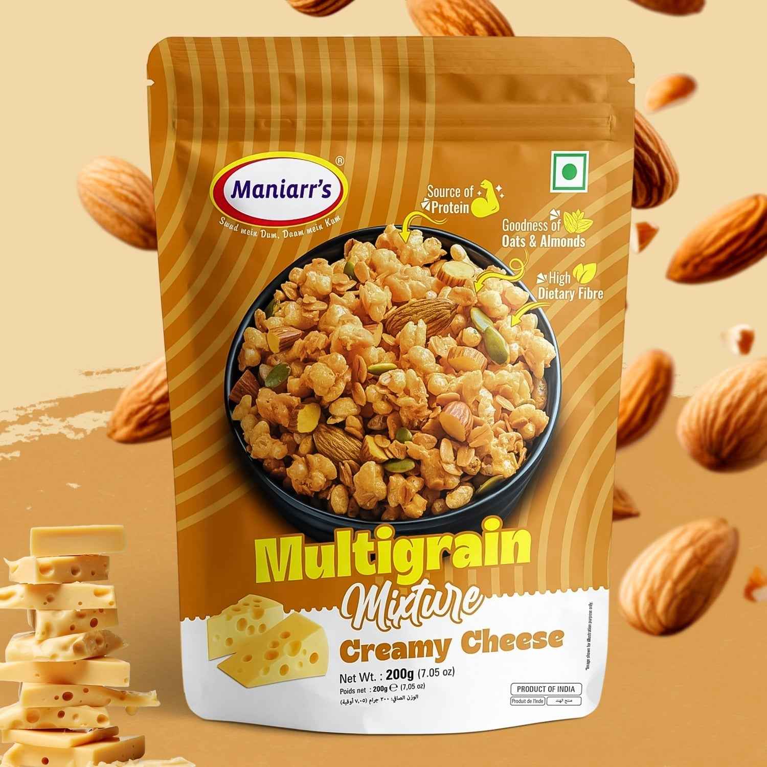 Roasted Multigrain Mixture – Creamy Cheese Snack | Maniarr's