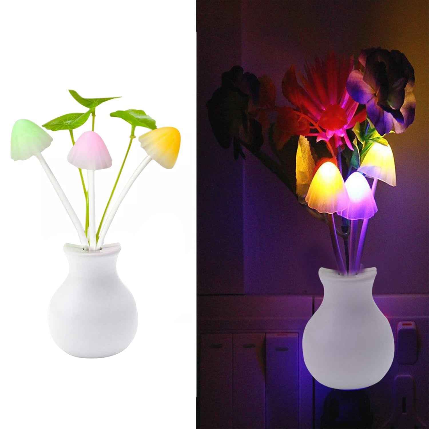 Mushroom Night Light – Auto Sensor Multicolor LED Lamp | Indo Glow