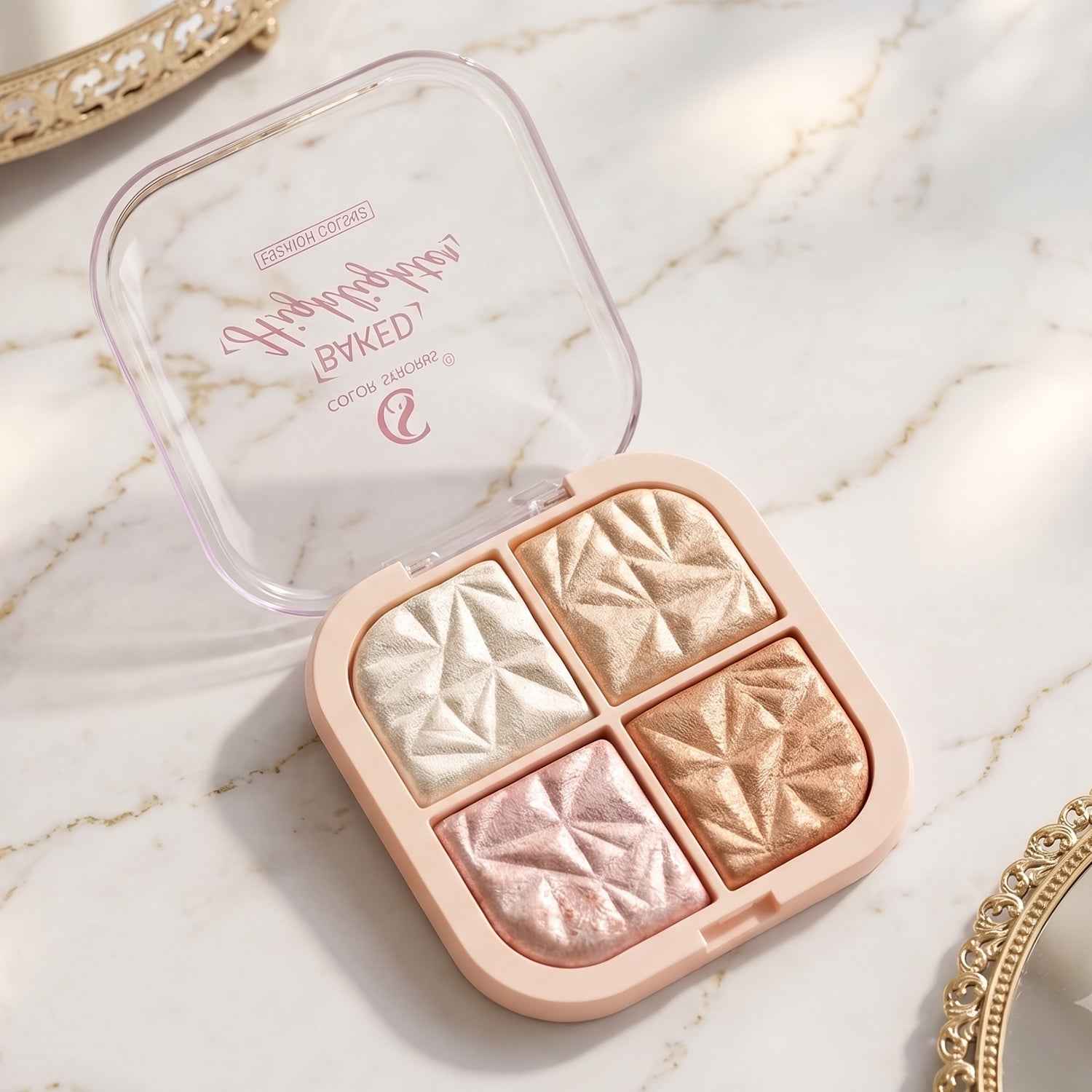 4 in 1 Baked Highlighter and Blusher Palette Ð Radiant Dewy Glow