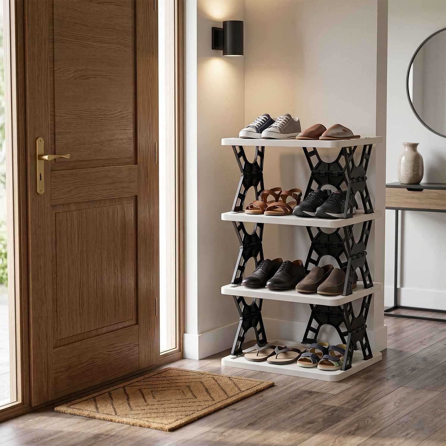 Multipurpose Foldable 4 Layer Storage Rack Ð Space Saving Organizer