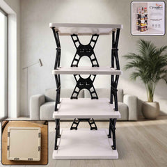 Multipurpose Foldable 4 Layer Storage Rack Ð Space Saving Organizer