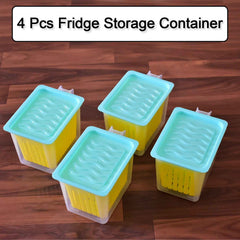 Fridge Storage Containers – 4 Pcs Plastic Set | Organivo