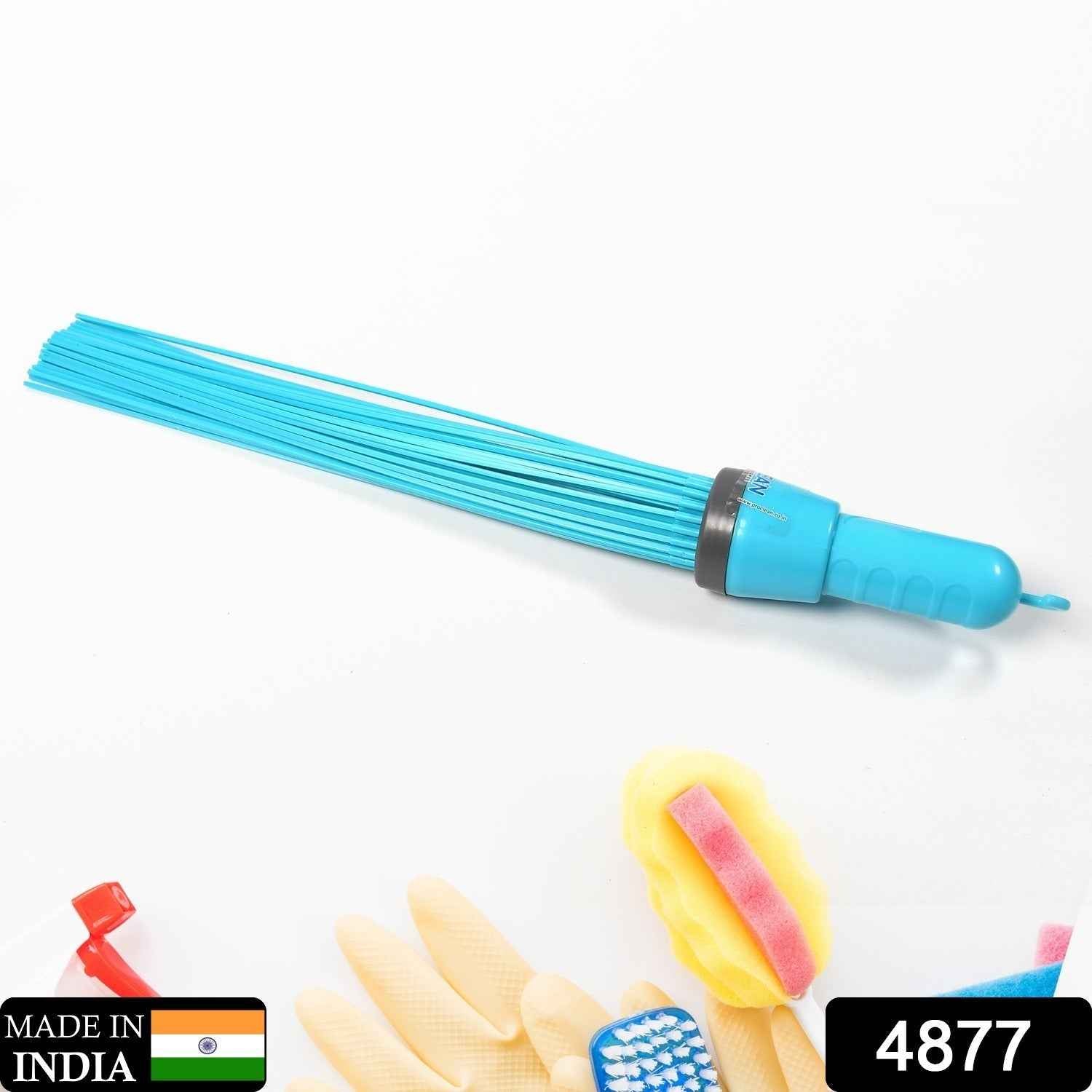 Plastic Stick Broom – 44 Flexible Bristles for Floors | Pro Clean