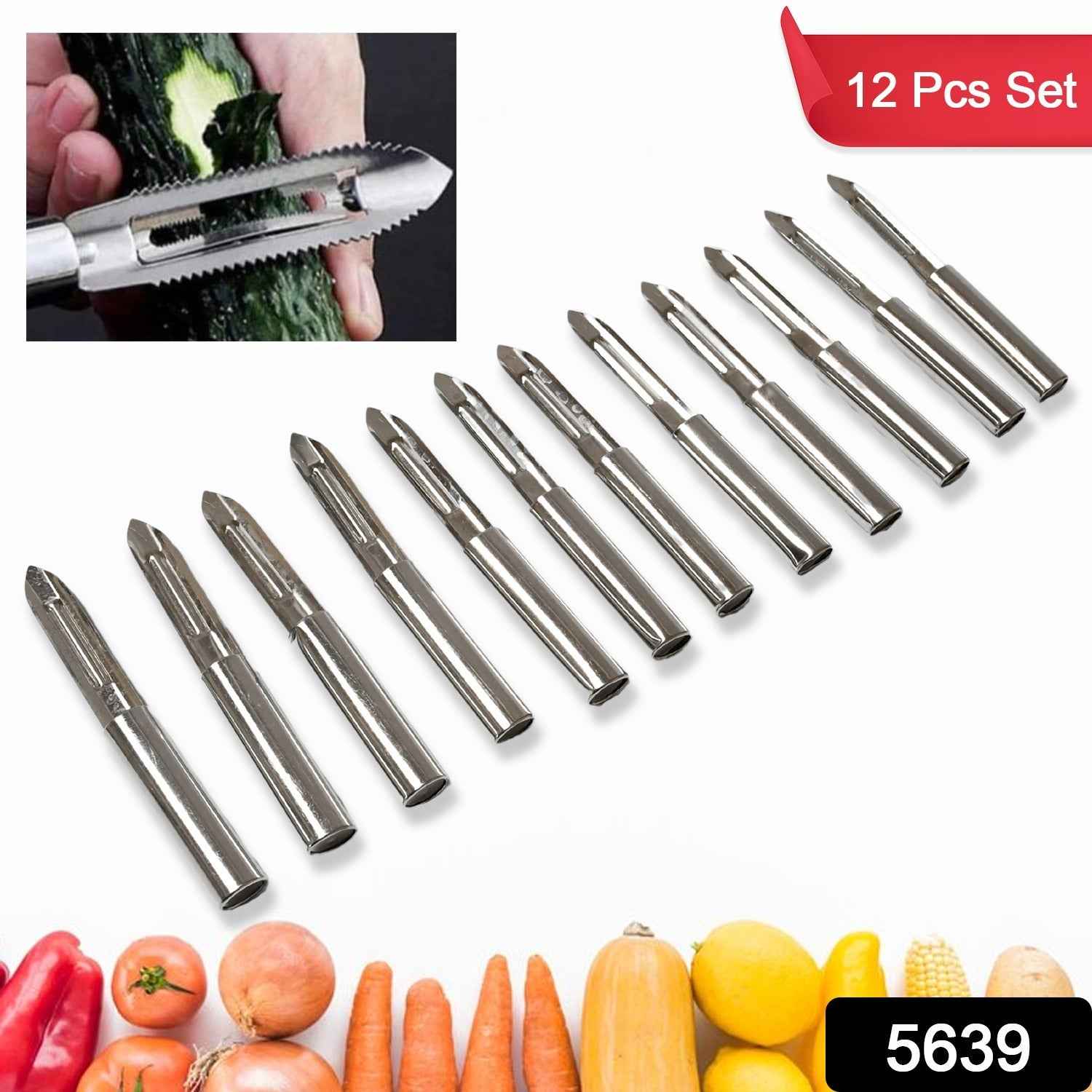 Stainless Steel Peeler Set – 12-Piece Multi-Purpose | Quickslice