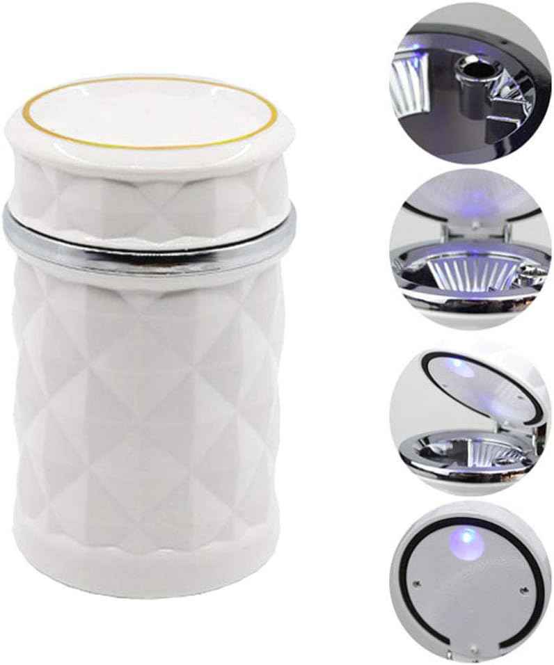 Car Cupholder Ashtray – LED Light, Lid & Portable Bin | Velvet Wheels