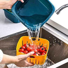 Double Layer Food Drainer – Collapsible Washing Basket | Vastate
