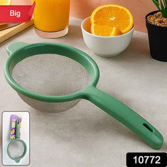 Large Kitchen Strainer – Fine Stainless-Steel Mesh with Easy-Grip