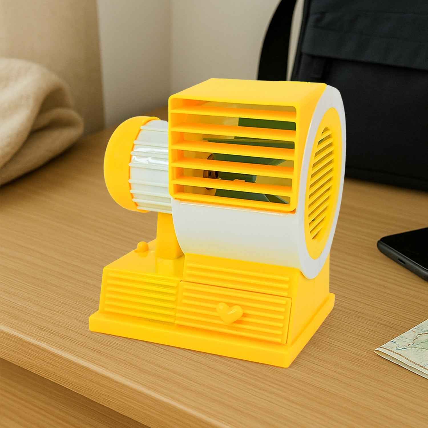 Mini Dual-Blade USB Table Fan – Portable Cooling with Fragrance Tray