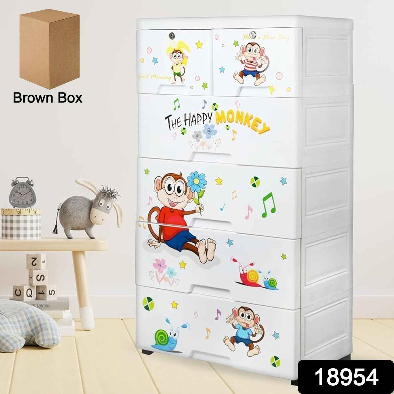 Multi-purpose storage organizer chest for kids with secure locking drawers