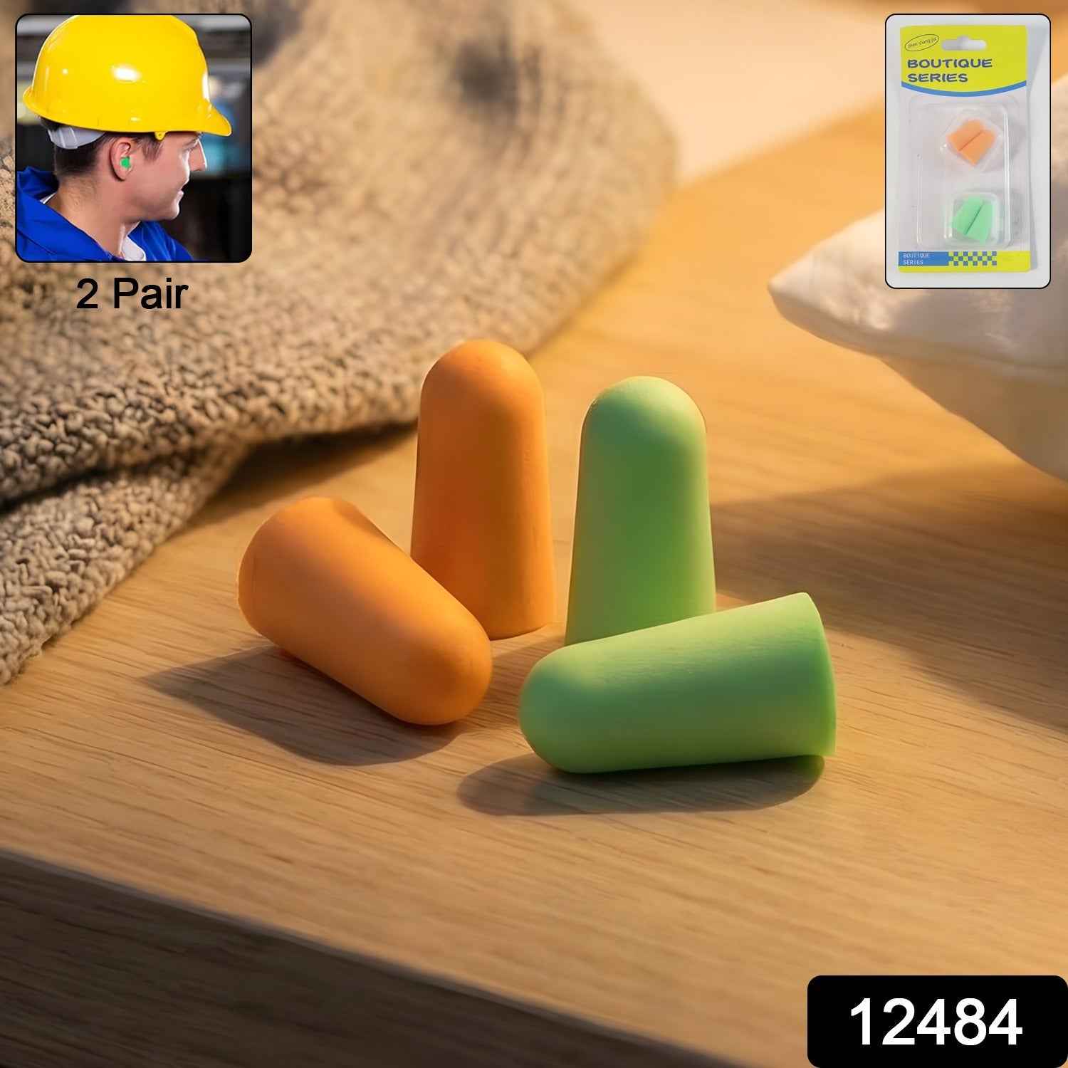 Noise Reduction Foam Ear Plugs – Soft, Reusable 2 Pair Set
