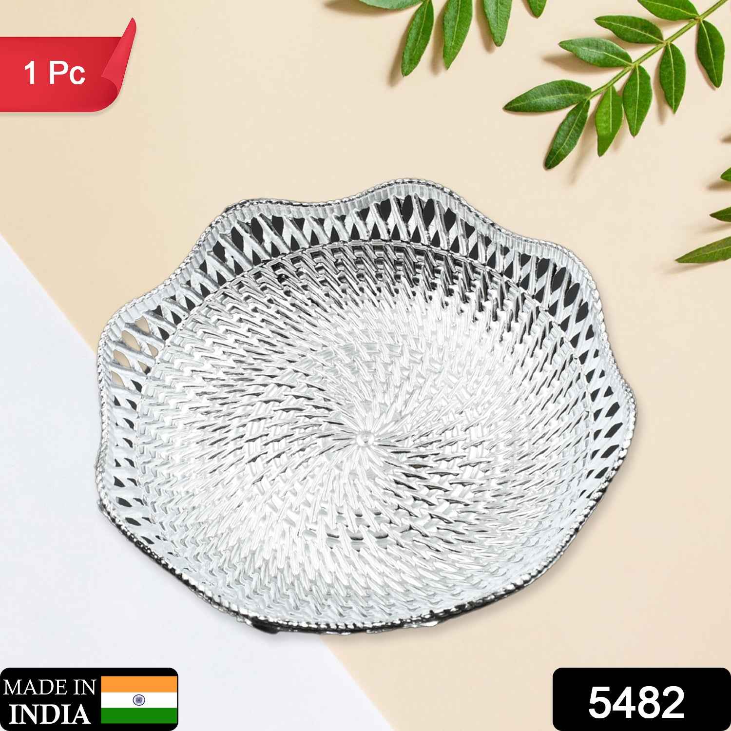 Mukhwas Serving Tray – Durable Plastic, Traditional Round 18cm |