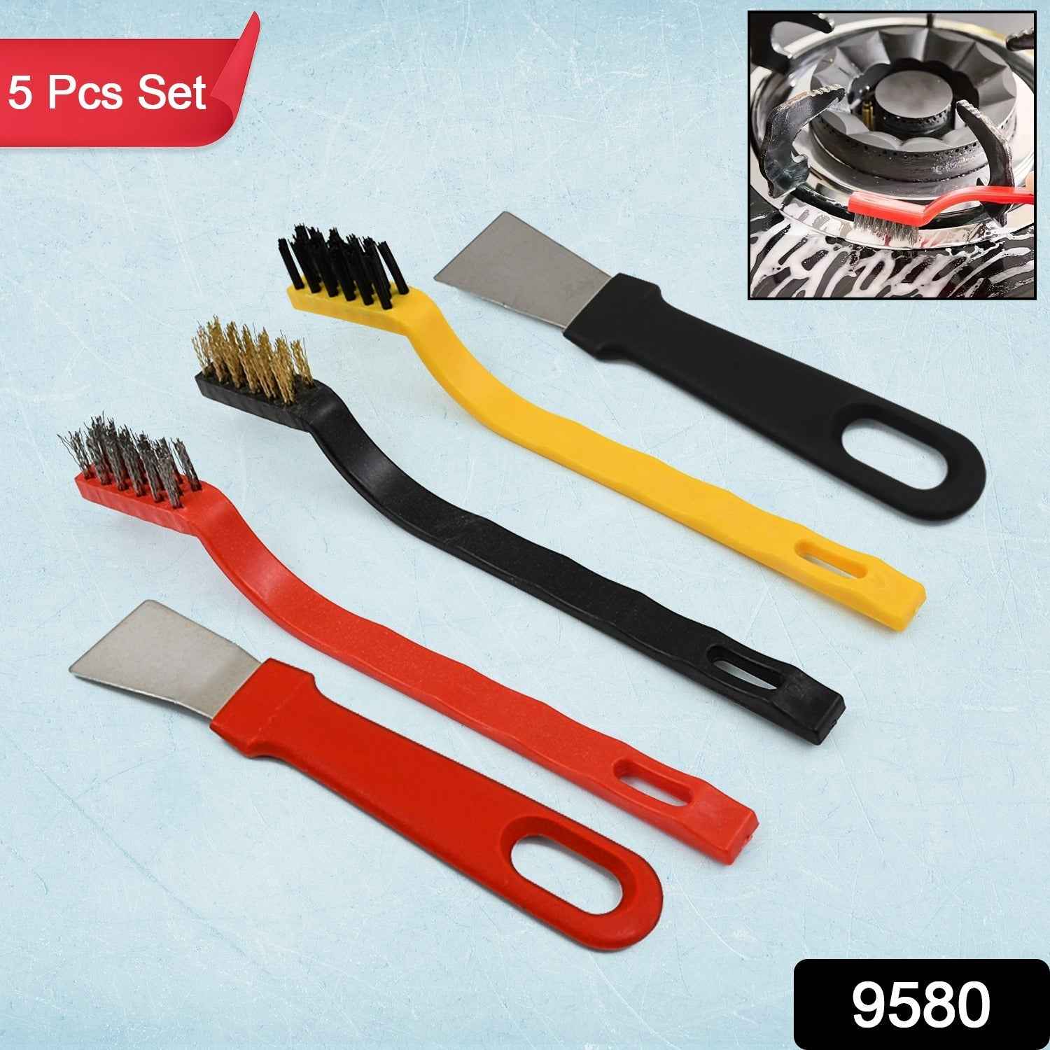 Wire Brush & Scraper Set – 5 Pcs for Rust & Paint | SparkleTidy