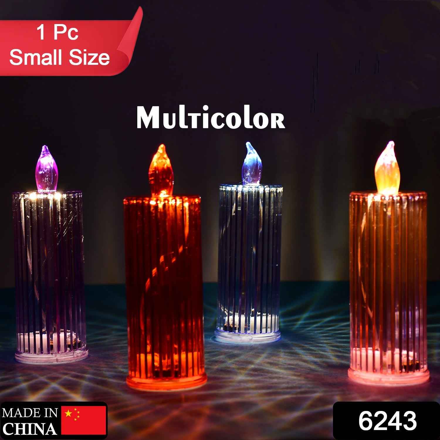 LED Crystal Candle – Glitter Swirling Multicolor Decor | Styleva