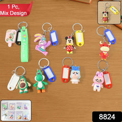 Cartoon Character Keychain with Name Tag – Cute & Practical Accessory