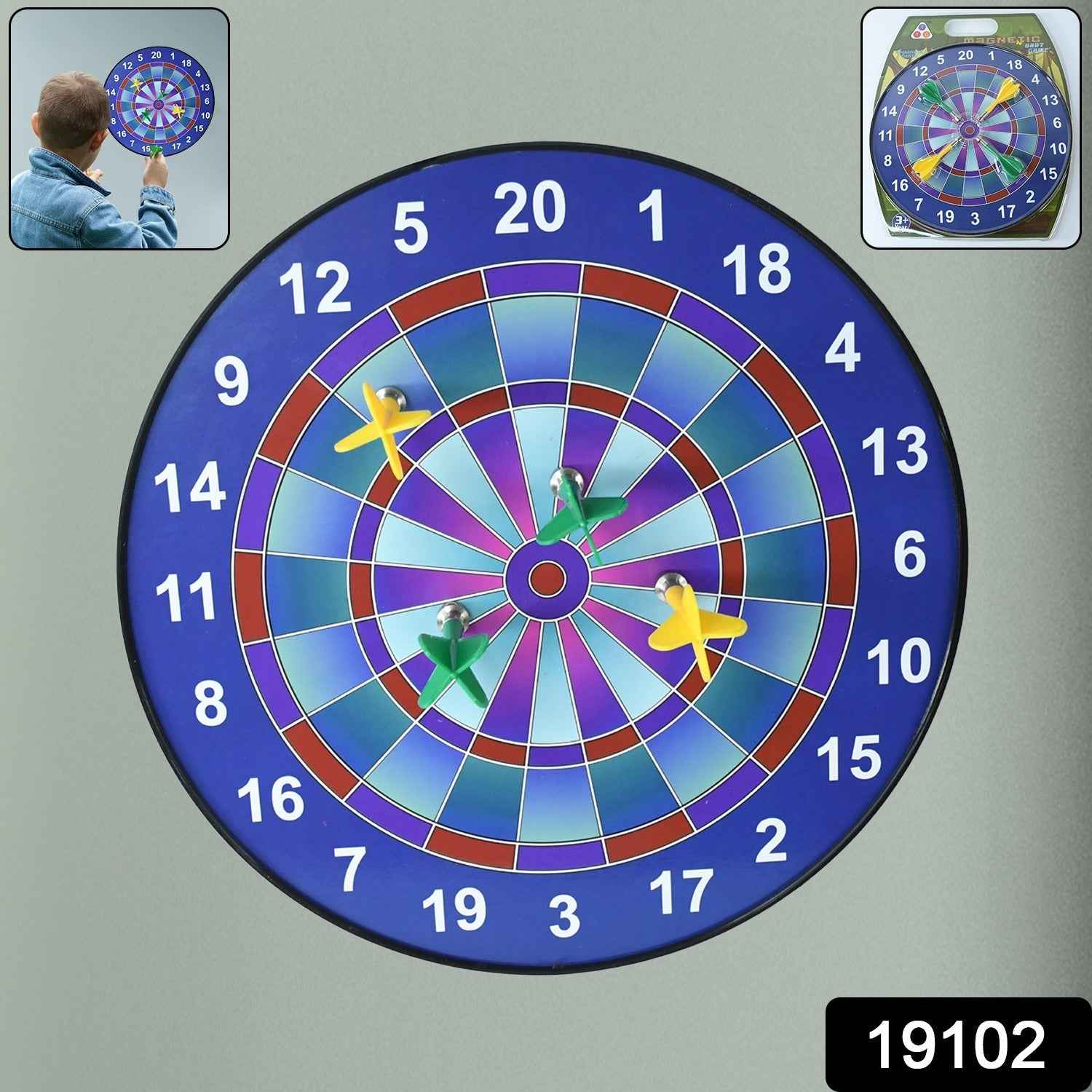 Magnetic Dartboard – Safe Indoor Game Set with 4 Colorful Darts