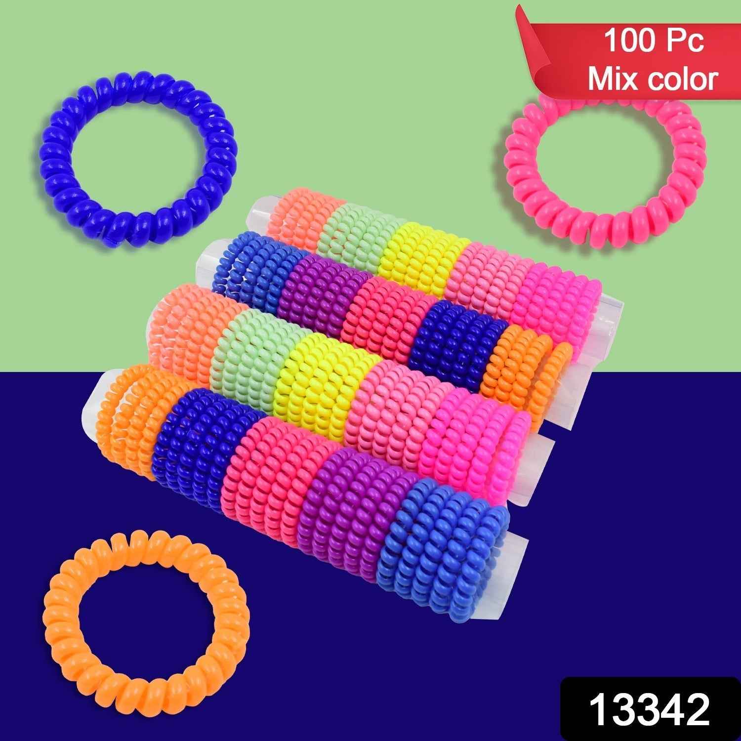 Telephone Wire Hair Bands – 100 Pcs, No-Crease | Calm & Curl